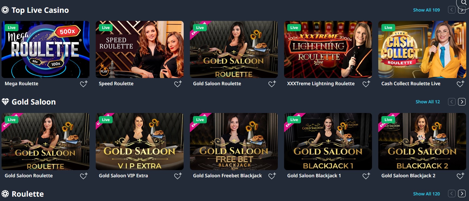 Screenshot of the Buran Casino interface displaying various live casino games. Categories include "Top Live Casino" with roulette games and "Gold Saloon" featuring roulette and blackjack. Each game has a live dealer icon and a "Live" indicator. Plus, take advantage of 200 Spins Bonus offers!